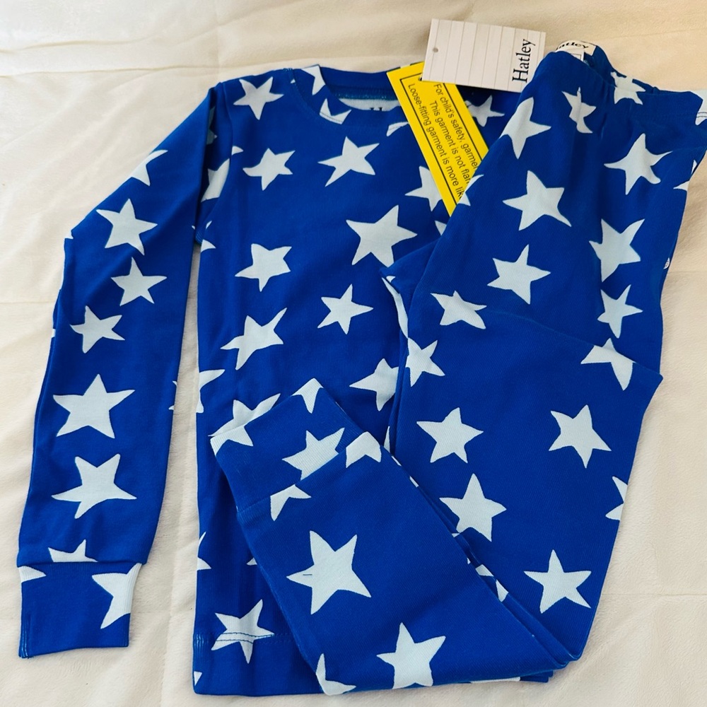 Hatley Hop Star Kids PJ Set Blue Size 4 ~ NEW